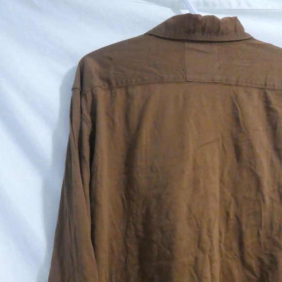 BILL BLASS MENS WEAR | medium | 100% Cotton | Brown Button Down Dress Shirt - Picture 11 of 16